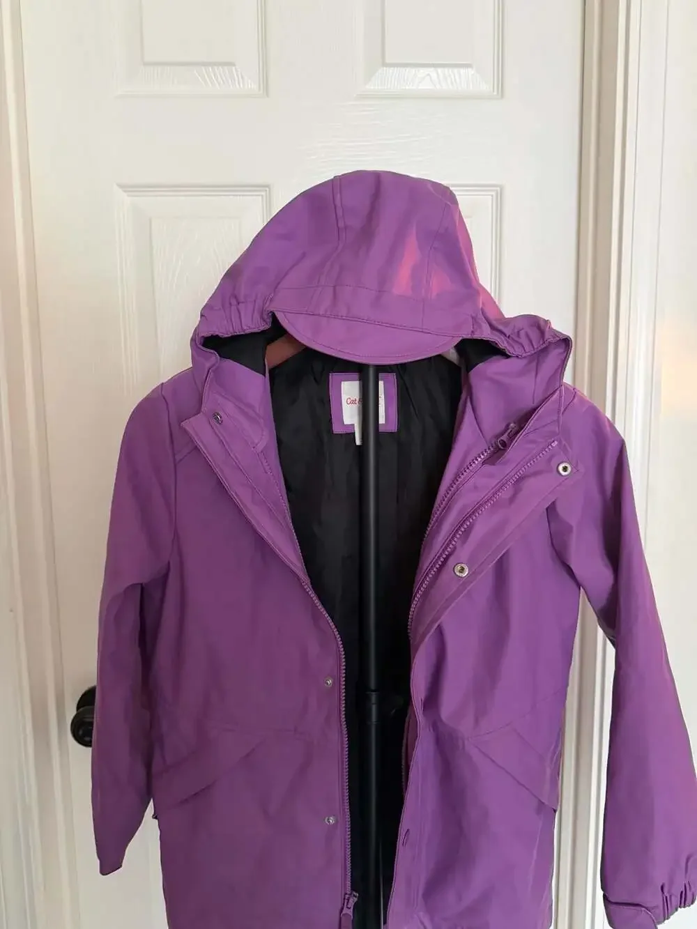 Cat & Jack Purple Hooded Rain Jacket Medium